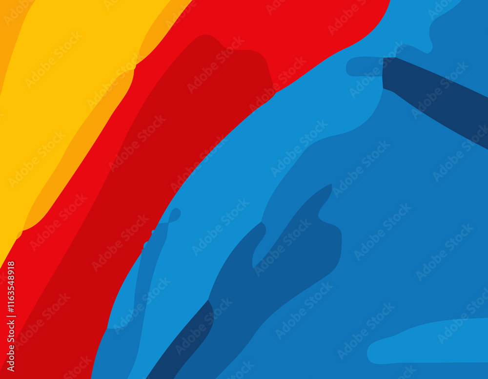 Obraz premium Colorful Abstract wavy Background with lines. Vibrant and Playful Colorful Abstract Cartoon-Themed Multi color Background for Creative and Joyful Artistic Expression. Colorful cartoon theme Background