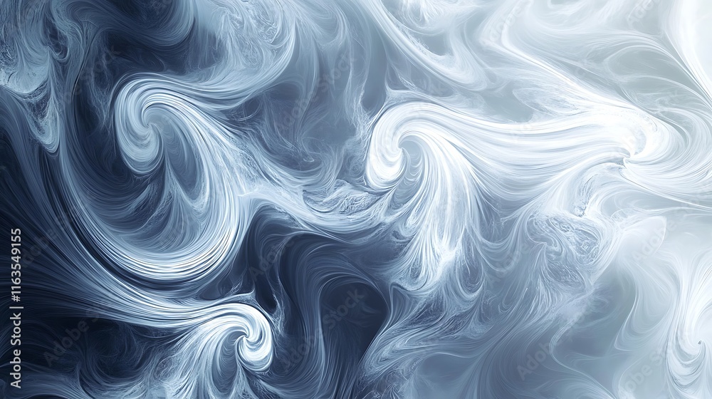Obraz premium Abstract swirls of white and grey blending seamlessly into each other, creating a smooth gradient effect.