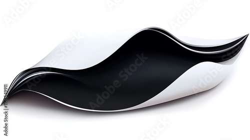 Wallpaper Mural Abstract Black and White Paper Wave Design Torontodigital.ca