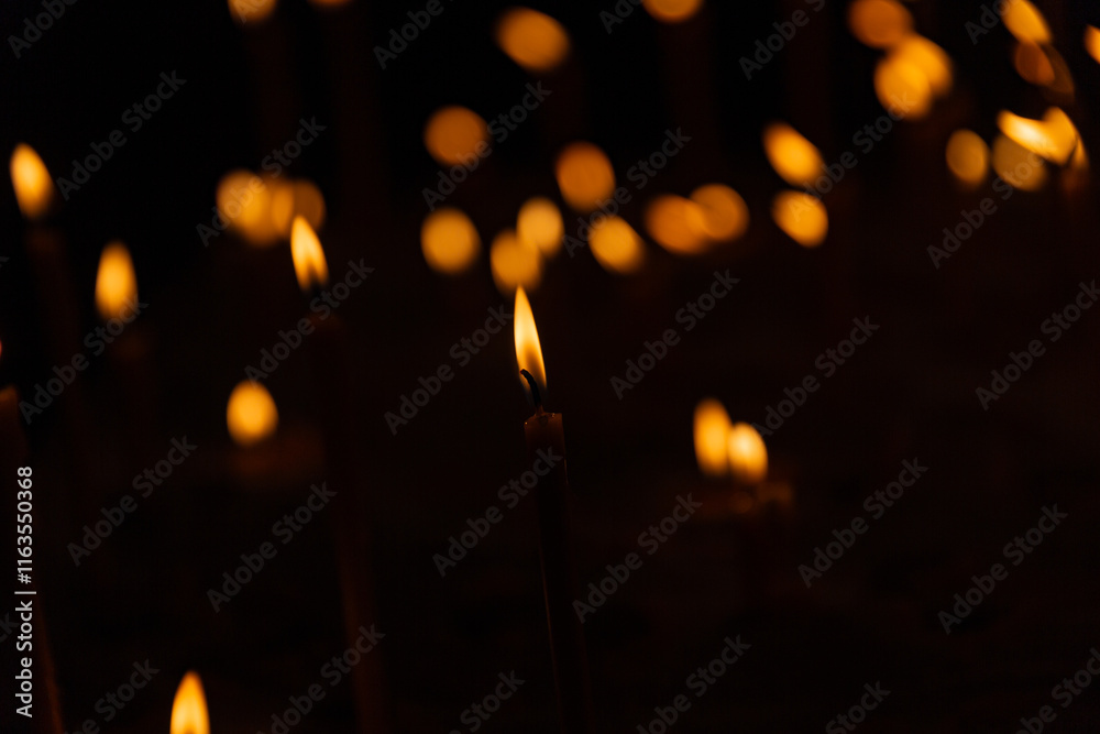 Candles in St. Stephen's Cathedral in Vienna