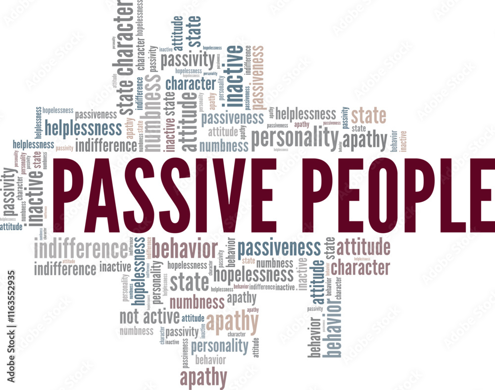 Passive People word cloud conceptual design isolated on white background. Passive People word cloud conceptual design isolated on white background.