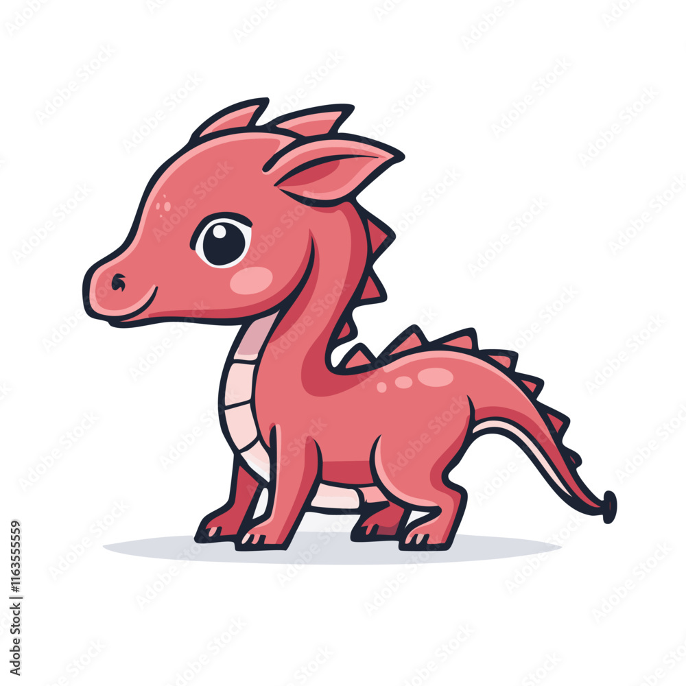 Illustration of a baby dragon in vector Illustration of a baby dragon in vector