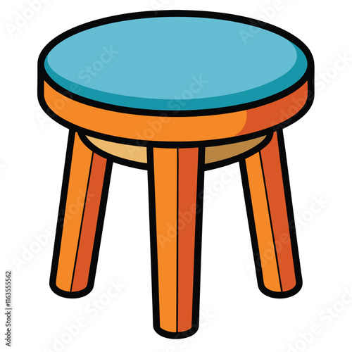 Stool flat style vector isolated illustration white background