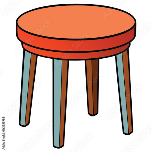 Stool flat style vector isolated illustration white background