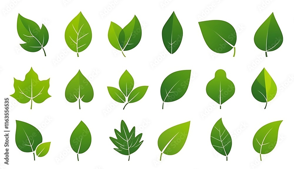 green leaves isolated on white green leaves isolated on white