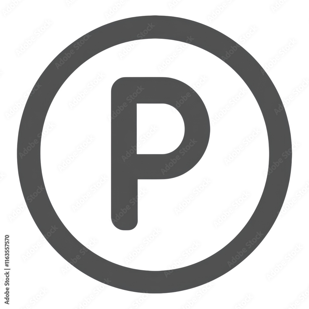 Bold Parking Icon Circular Frame Large P Bold Parking Icon Circular Frame Large P