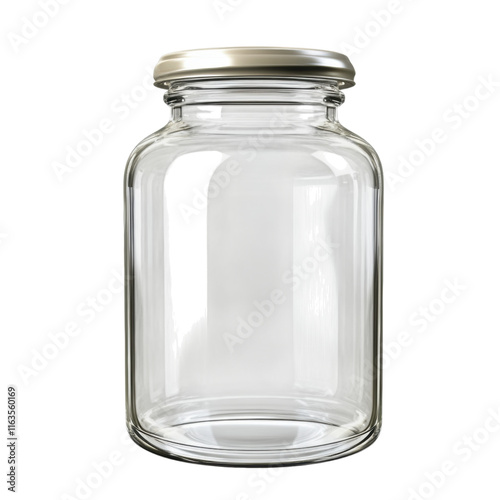 Obraz na płótnie Blank glass jar mock-up, clear design, versatile use, ideal for branding, packaging, product displays, transparent background for easy integration w salonie