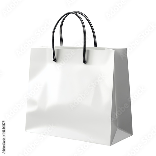 Blank shopping bag mock-up, versatile design element, ideal for branding presentations, product showcases, marketing materials, transparent background.