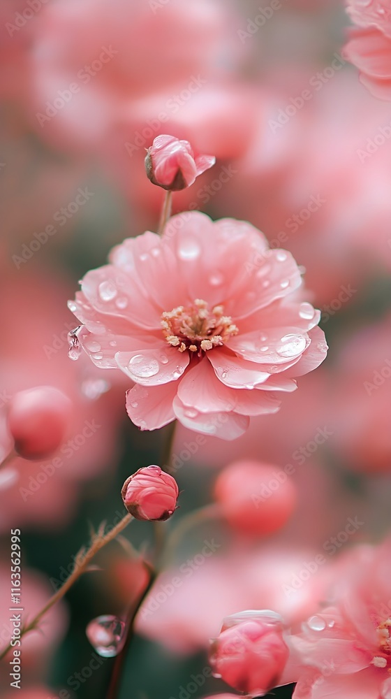 Wallpaper plant - pink rose flower blossoming Wallpaper plant - pink rose flower blossoming