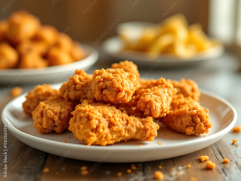 Crispy Fried Chicken Wings: Golden, Rustic Food Photography Crispy Fried Chicken Wings: Golden, Rustic Food Photography