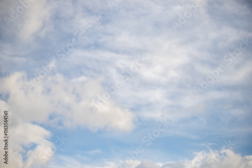 White clouds against a blue sky