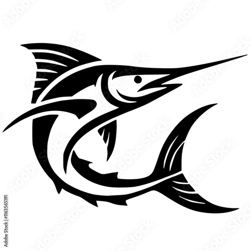 Marlin fish silhouette vector design