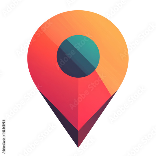 Free Download Vibrant Red Location Icon, sharp edges, transparent background, ideal for maps or navigation applications, eye-catching design. - GFXLoad