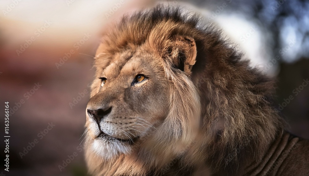 portrait of a lion, photo of a male lion in the middle of the forest portrait of a lion, photo of a male lion in the middle of the forest