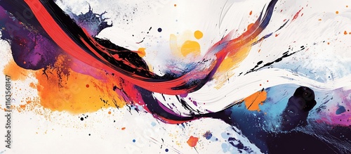 Wallpaper Mural Abstract painting with vibrant colors and dynamic brushstrokes. (1) Torontodigital.ca