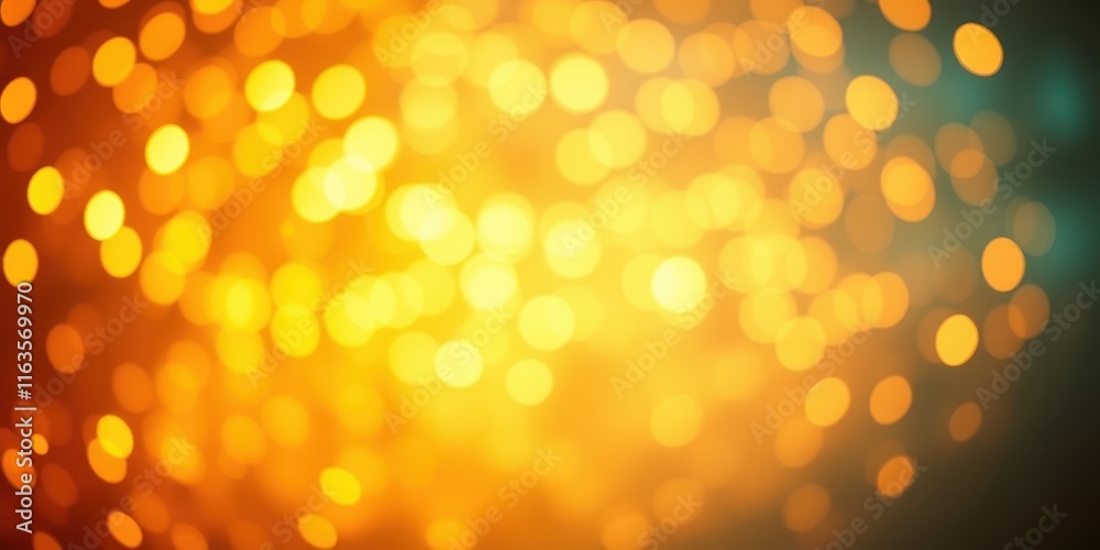 Abstract Golden and Teal Bokeh Background for Festive Designs