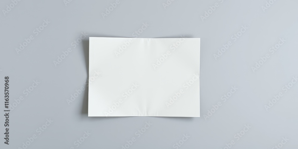 Fototapeta premium Blank folded paper mockup on a neutral background, perfect for showcasing your design or branding
