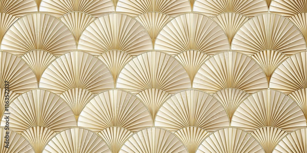 Elegant Golden Fan Pattern Design, Ideal for Luxurious Interior Decor and Decorative Applications Elegant Golden Fan Pattern Design, Ideal for Luxurious Interior Decor and Decorative Applications
