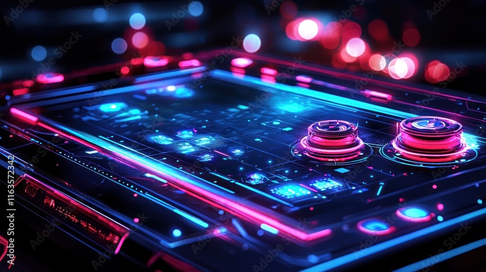 Futuristic Technology Interface: Neon Glow Futuristic Technology Interface: Neon Glow