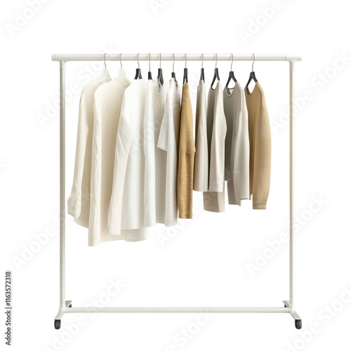 Obraz na płótnie Blank clothing rack mock-up with transparent background, ideal for fashion design presentations, online store displays, and promotional materials w salonie