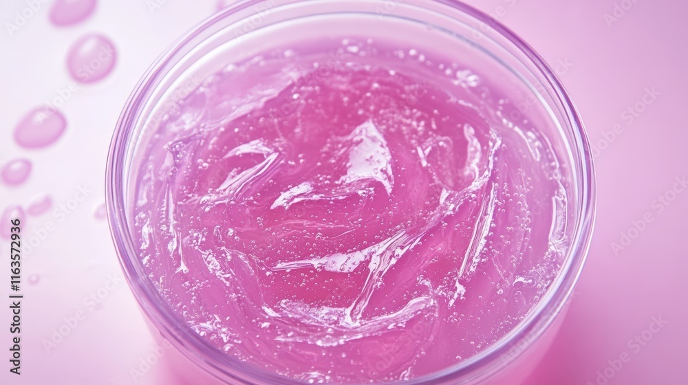 The texture of a cosmetic serum or body gel in a Petri dish The texture of a cosmetic serum or body gel in a Petri dish