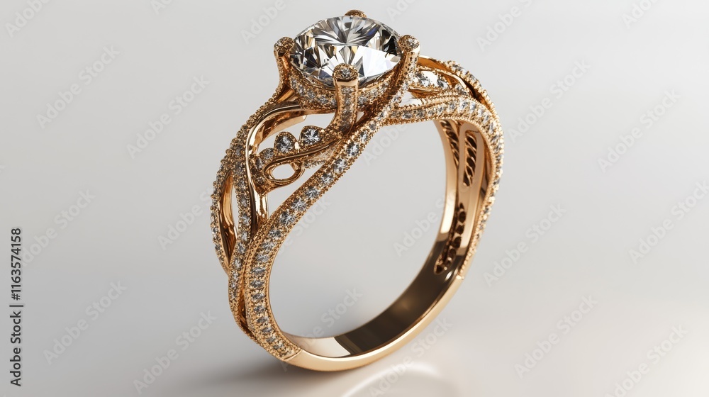 3D render beautiful engagement ring 3D render beautiful engagement ring