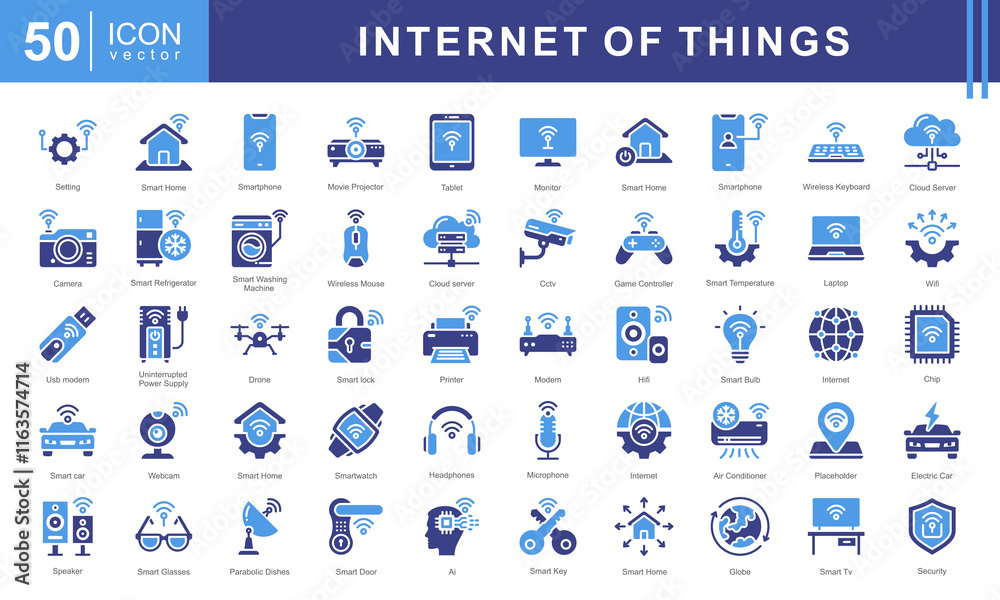 custom made wallpaper toronto digitalInternet of Things icon set such as wi fi, smart car, electronics, cloud computing, surveillance, smart building, smart energy. This modern and versatile collection is perfect for illustrating IoT.