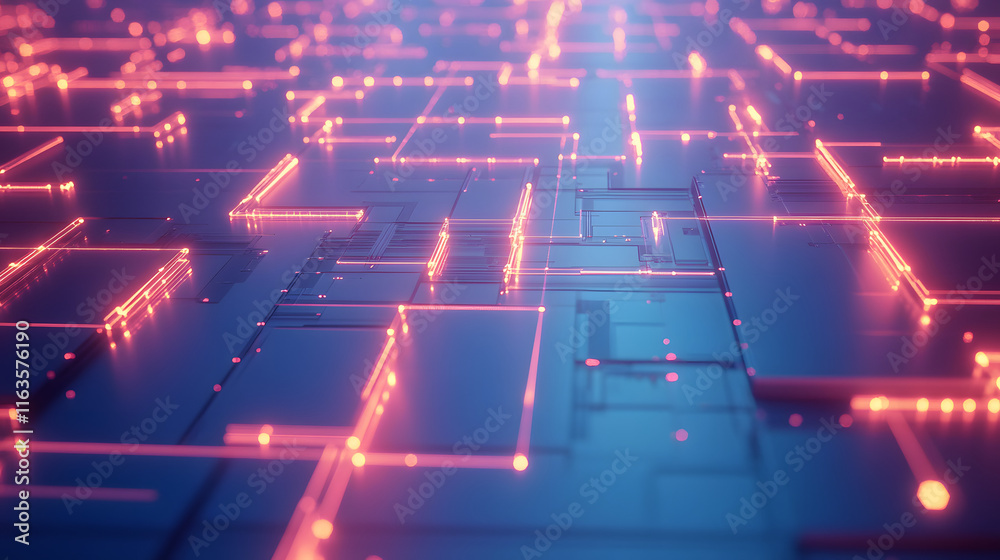 Abstract Visual Representation of a Microprocessor with Neon Glow and Futuristic Lines, Illustrating the Complexity of Modern Technology and Digital Circuits Abstract Visual Representation of a Microprocessor with Neon Glow and Futuristic Lines, Illustrating the Complexity of Modern Technology and Digital Circuits