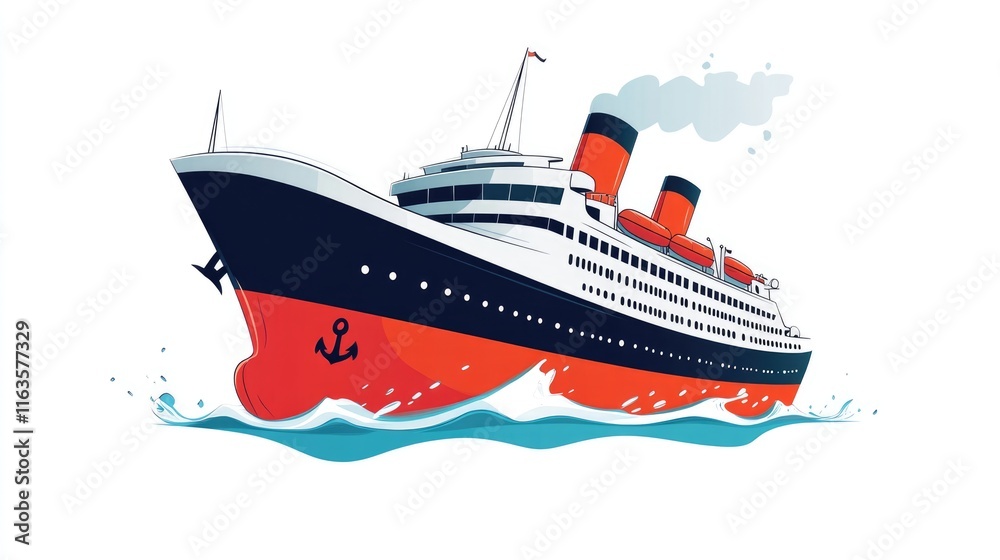 Ocean Liner Sailing Through Waves Ocean Liner Sailing Through Waves