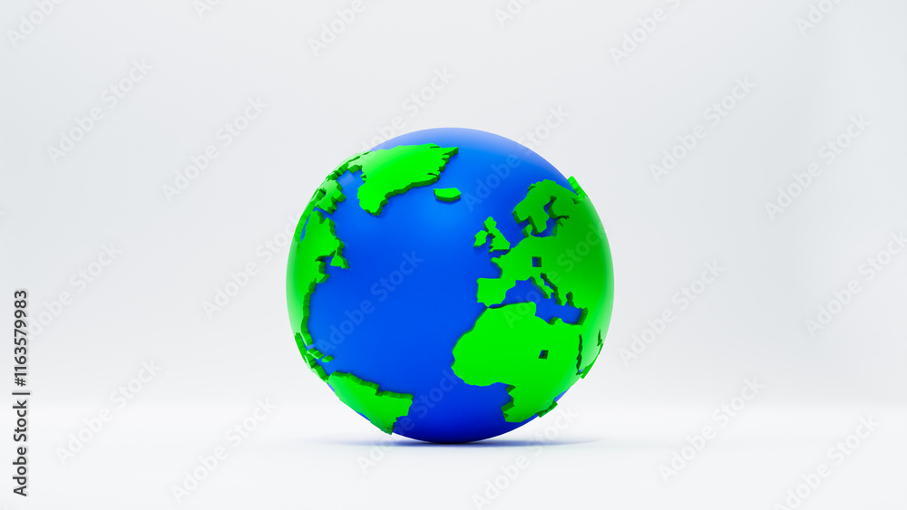 3D Globe Design on White Background, Representing Global Connectivity and Worldwide Perspective 3D Globe Design on White Background, Representing Global Connectivity and Worldwide Perspective