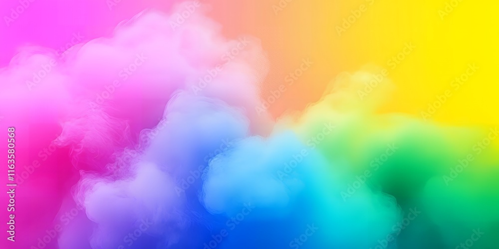 Fototapeta premium Vibrant Rainbow Ink Clouds Colorful Smoke Abstract Background