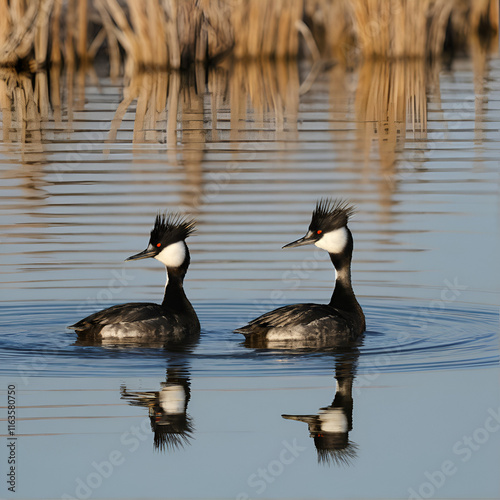 Eared Grebes, Salton Sea, California