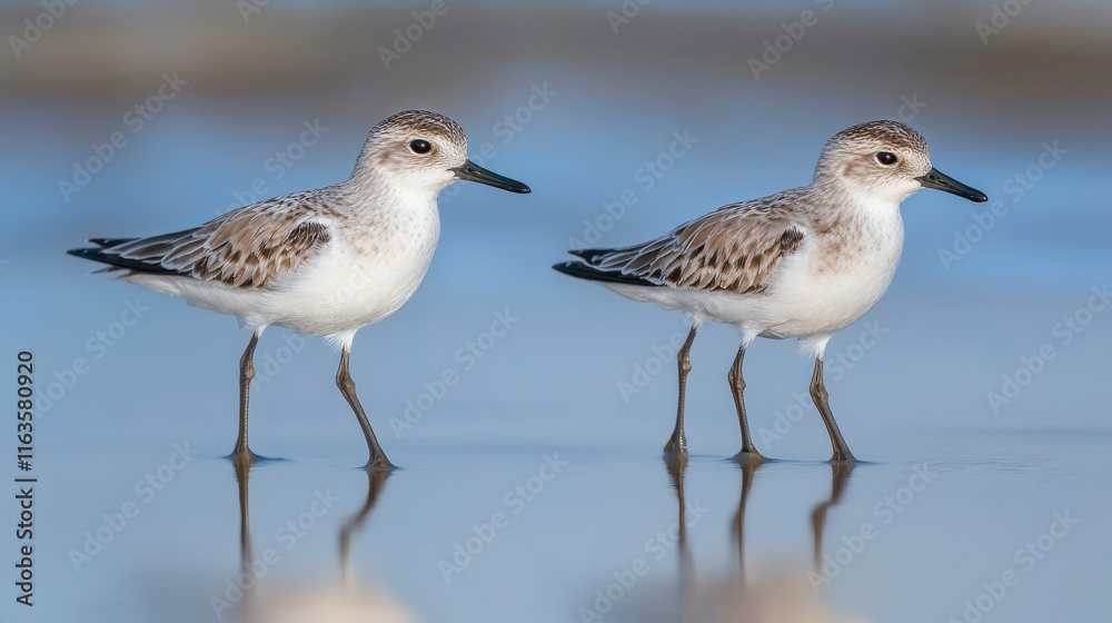 Bright Coastal Wildlife with High Contrast Reflections Bright Coastal Wildlife with High Contrast Reflections