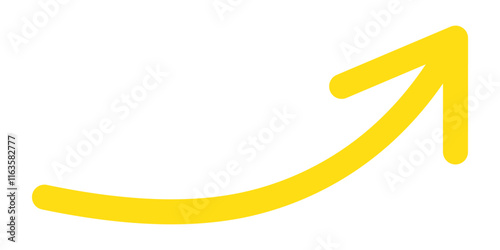 Round curl long arrow. Thin arrow curled symbol icon. Arrow swish sign.