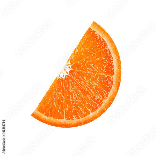 Fresh orange slice clipart transparent background food illustration bright environment close-up view juicy concept