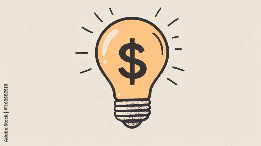 Lightbulb with Dollar Sign Symbolizing Bright Investment Ideas Lightbulb with Dollar Sign Symbolizing Bright Investment Ideas