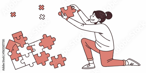 Ai generated puzzle solving event home illustration indoor low angle creativity and leisure