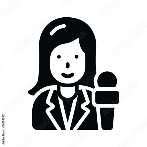 Reporter icon symbolizing news reporting and communication media