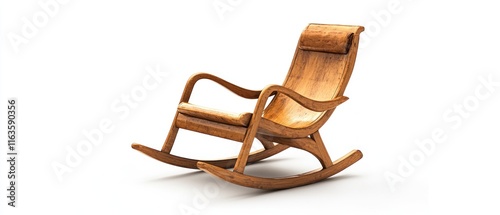 Wooden rocking chair isolated on white background. (1)