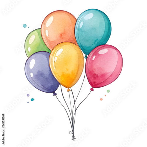 Symbol von mehreren Luftballons on white background