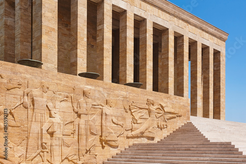 Ataturk mausoleum in Ankara. Building landmark in Turkey. Asia
