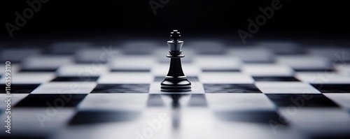 A striking close-up of a chess piece on a checkerboard, symbolizing strategy, thought, and competition in the game of chess.