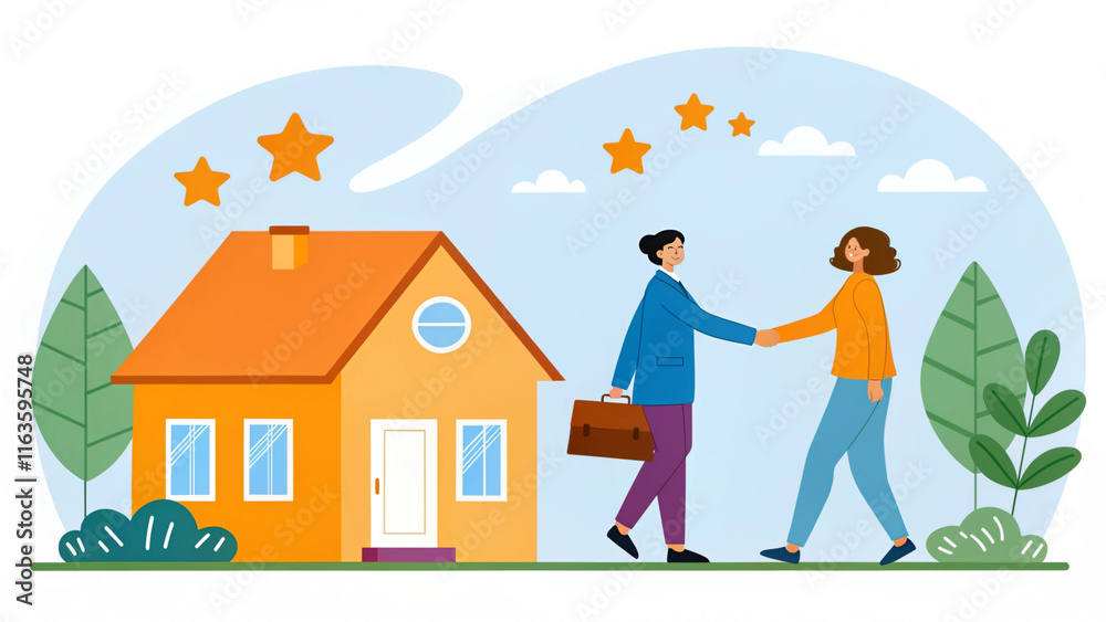 Ai generates seamless connections for buyers and sellers in real estate modern home setting digital illustration Ai generates seamless connections for buyers and sellers in real estate modern home setting digital illustration
