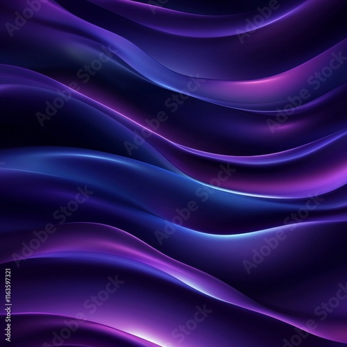 Wallpaper Mural Abstract wave patterns in vibrant purple and blue hues create a mesmerizing visual experience, ideal for backgrounds and designs. Torontodigital.ca