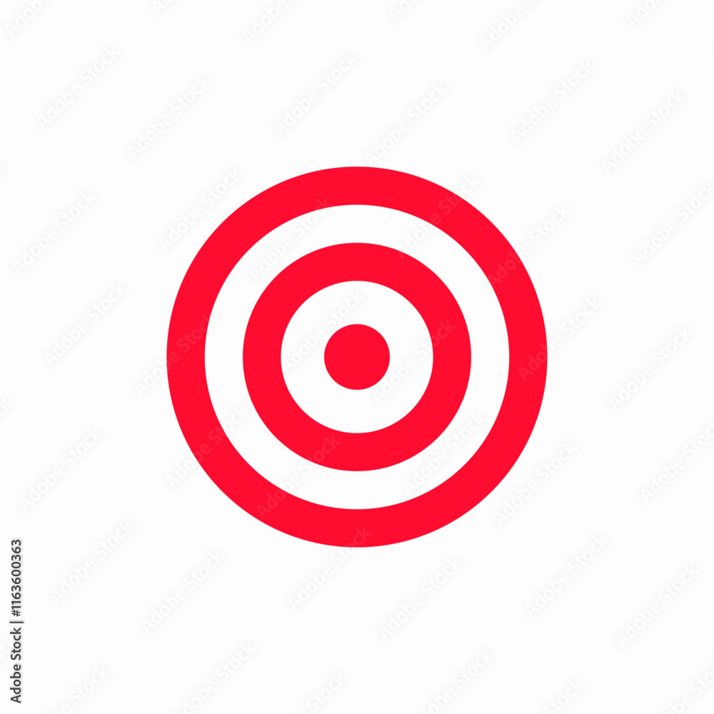 Red target goal achievement icon vector sign
