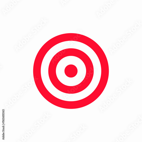 Red target goal achievement icon vector sign
