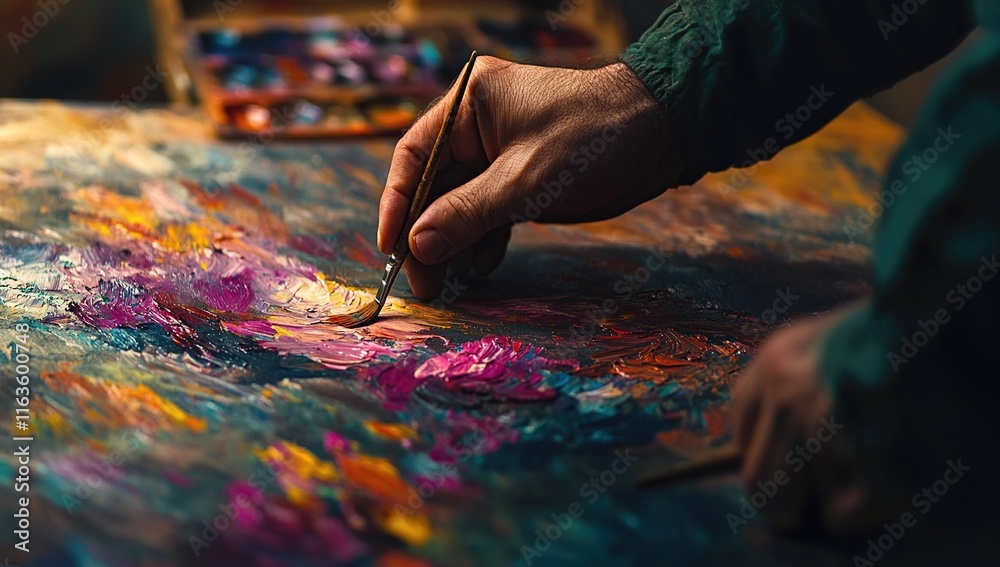 The Artist's Hand: A Symphony of Color and Texture