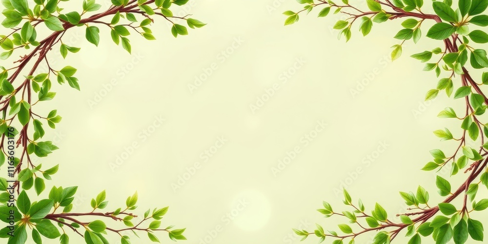 Fresh Spring Branches Forming a Natural Frame with Copy Space for Text and Images Fresh Spring Branches Forming a Natural Frame with Copy Space for Text and Images
