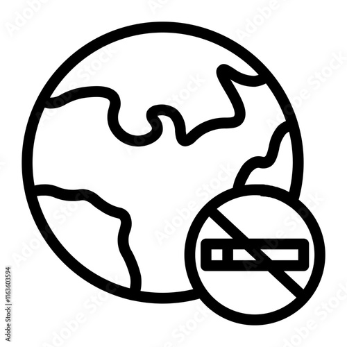a world without cigarettes line icon