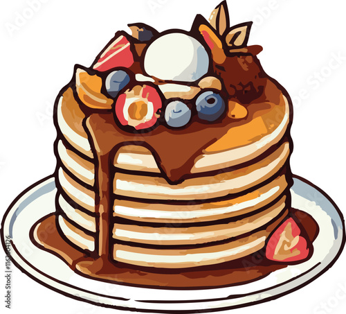 Pancake vector art illustration. pancake vector icon.